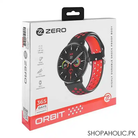 zero men's orbit black red sporty strap smart watch main image