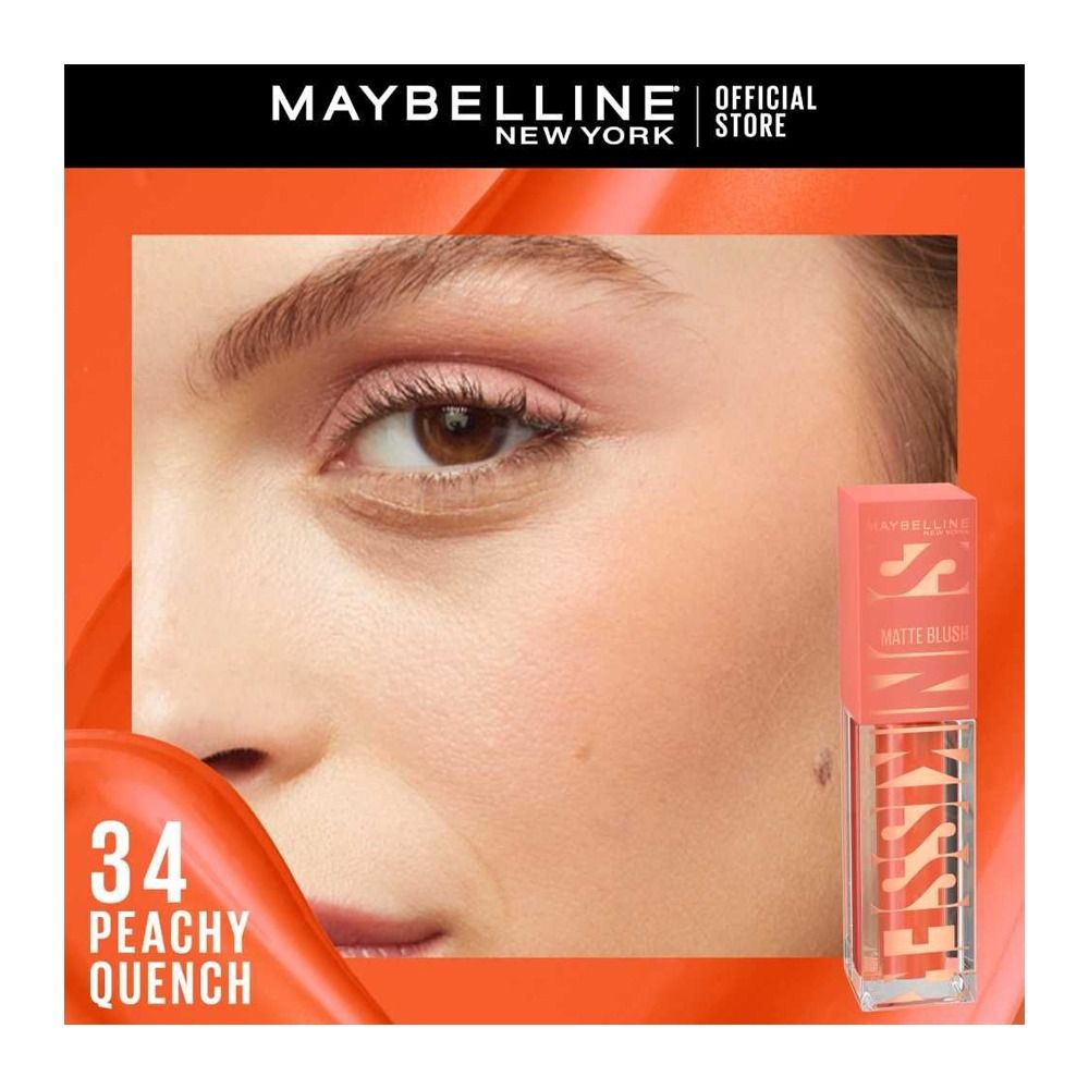 Maybelline Sunkisser Matte Blush, 34 Peachy Quench, 4.7ml - Main Image