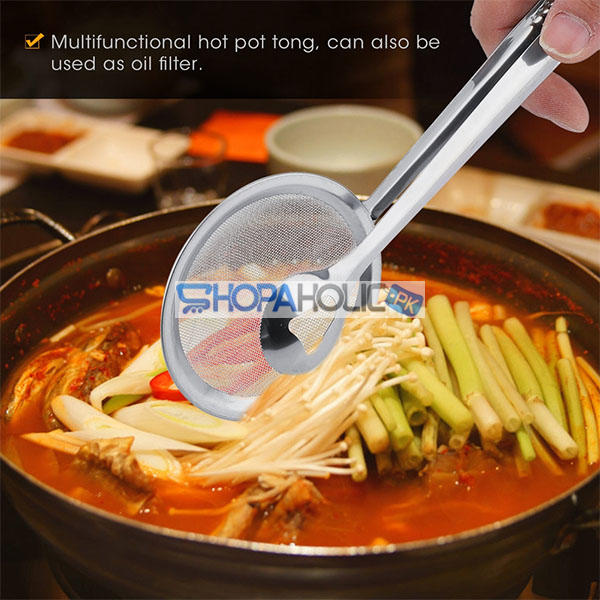 Multi-Purpose Frying Tong and Oil Strainer