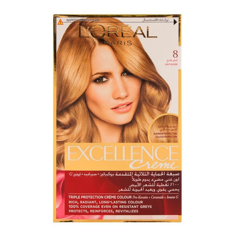 L'Oreal Paris Excellence Hair Color, Light Blond 8
