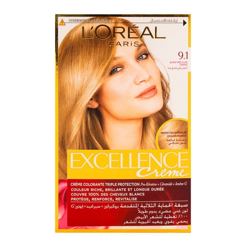 L'Oreal Paris Excellence Hair Color, Very Light Ash Blonde 9.1