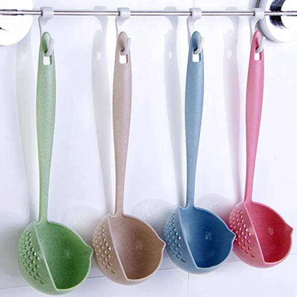 (One Dollar Deal) 2 In 1 Long Handle Soup Spoon with Strainer Cooking Shovels