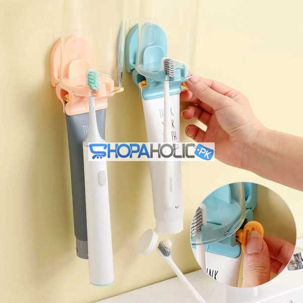 2 in 1 Toothpaste Squeezer and Toothbrush Holder
