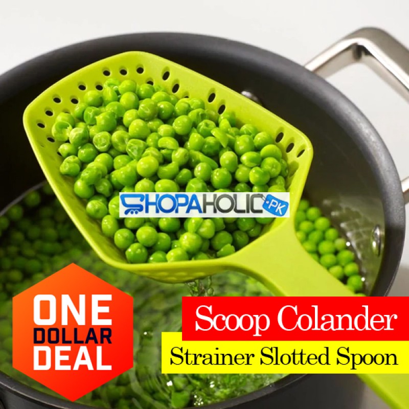 (One Dollar Deal) Scoop Colander Strainer Slotted Spoon