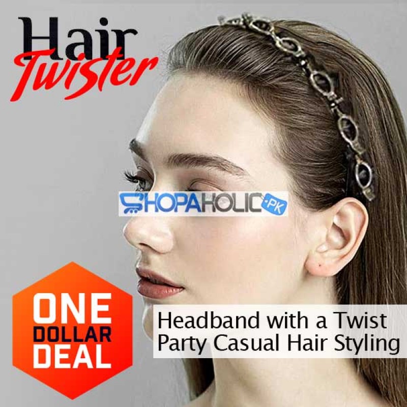 (One Dollar Deal) Hair Twister Headband with 8 Small Clips