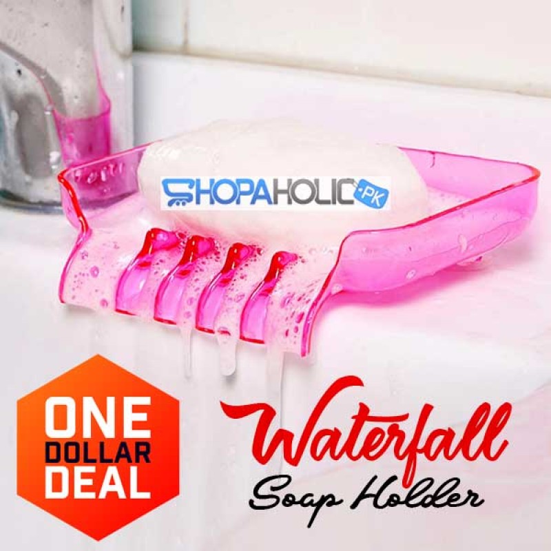 (One Dollar Deal) Waterfall Soap Holder Tray with Two Sucker