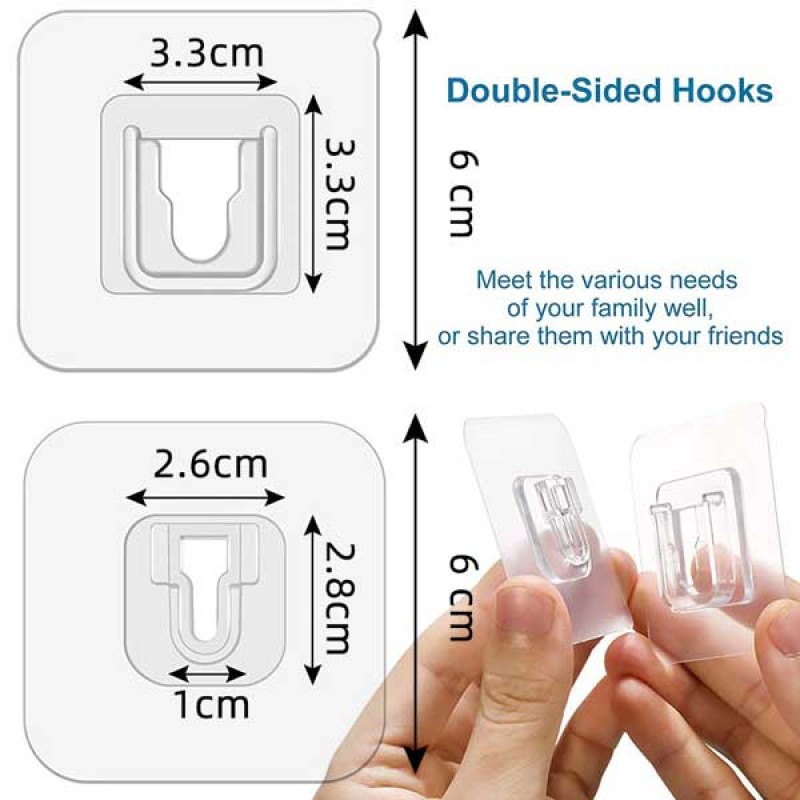 Pack Of 3 Pairs Double Sided Adhesive Wall Hooks At Best In Stan - How To Use Adhesive Wall Hooks