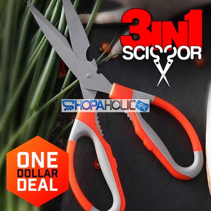 (One Dollar Deal) 3 In 1 Multipurpose Kitchen Scissor