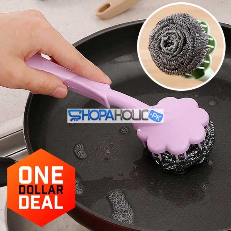 (One Dollar Deal) Wire Ball Brush With Long Handle