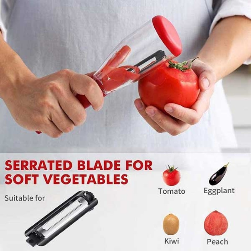 (One Dollar Deal) Peeler with Trash Can for Vegetable & Fruit