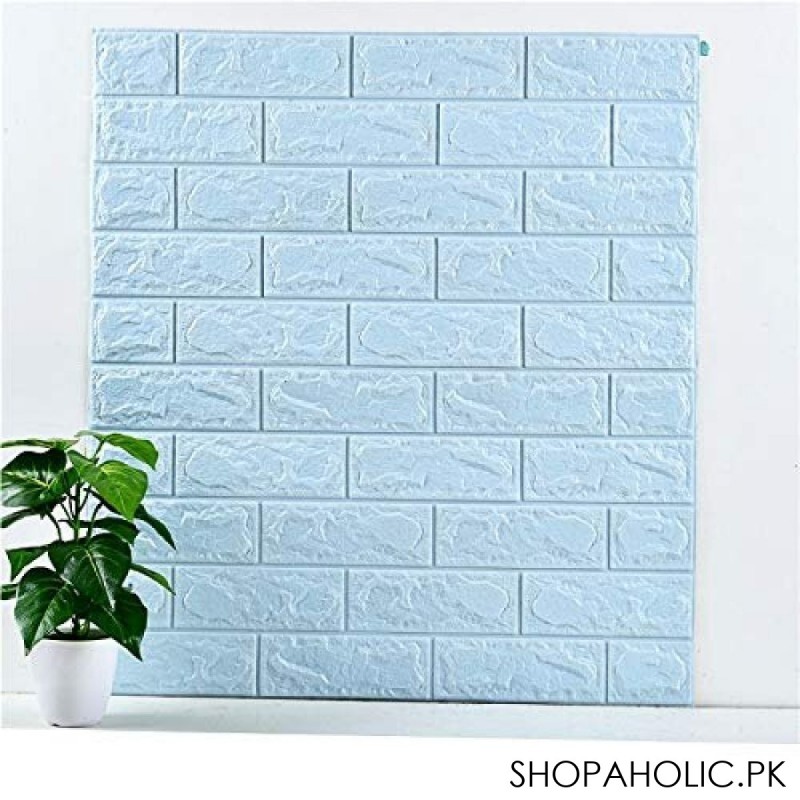 3D Foam Brick Wallpaper Stickers (Sky Blue Color)