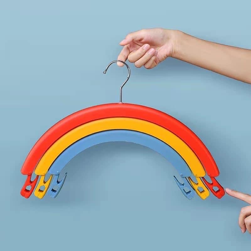 Rainbow Three Layer Clothes Drying Clip Hanger