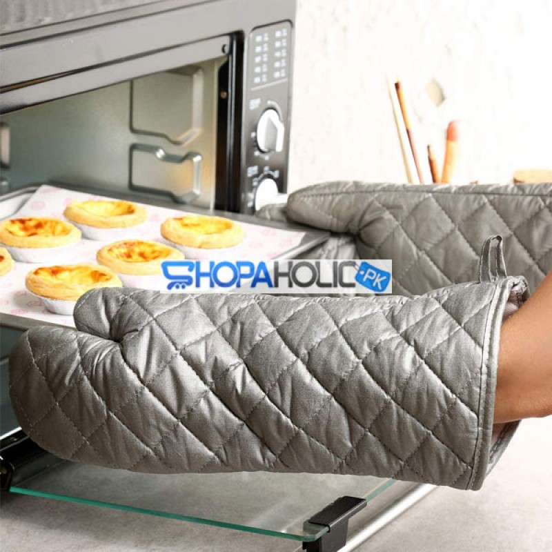 2Pcs Long Heat Resistant Kitchen Gloves