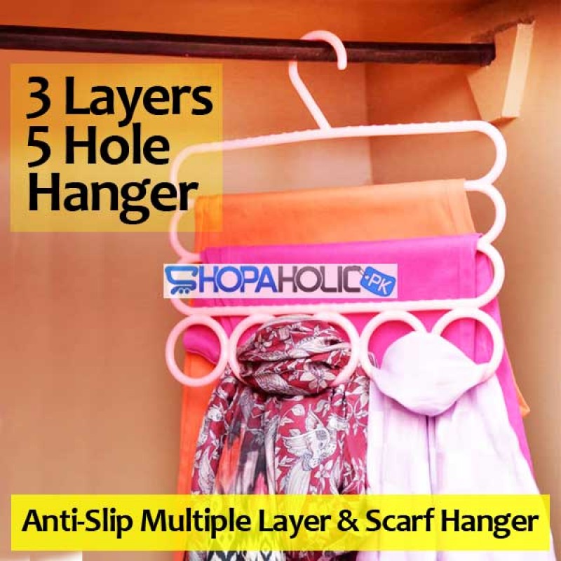 Anti-Slip 3 Layers and 5 Hole Scarf Hanger