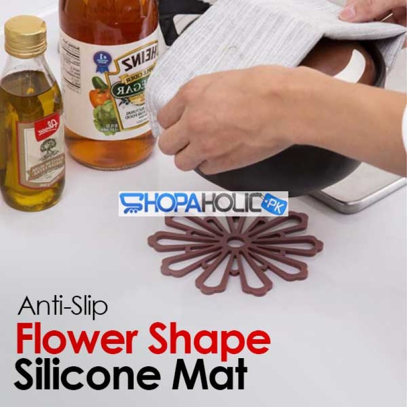 Flower Shape Coasters Non-slip Heat Resistant Silicone Mat