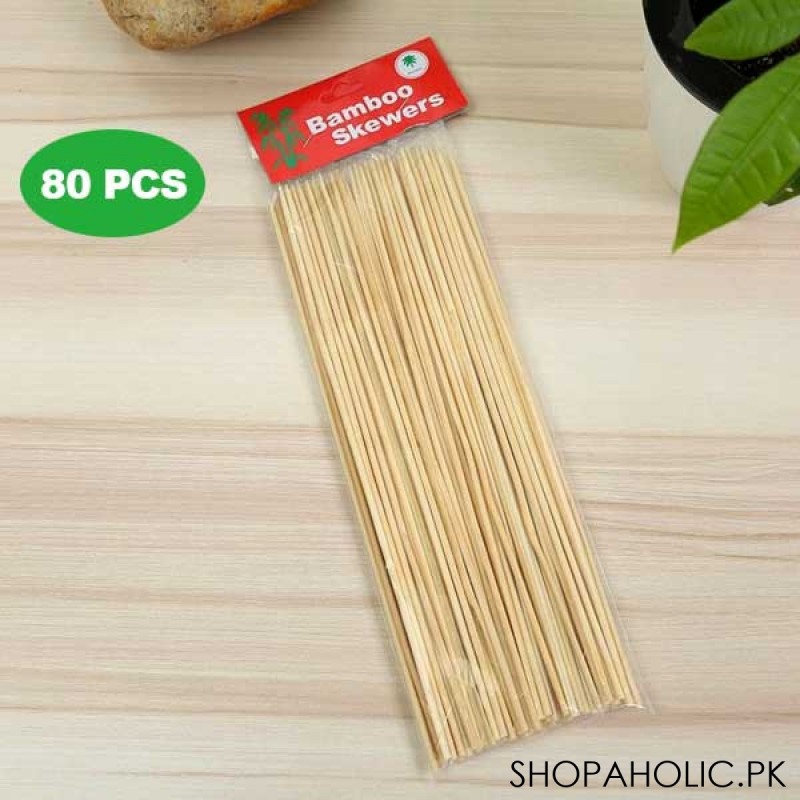 (Pack Of 80) Sturdy Bamboo Skewer Sticks