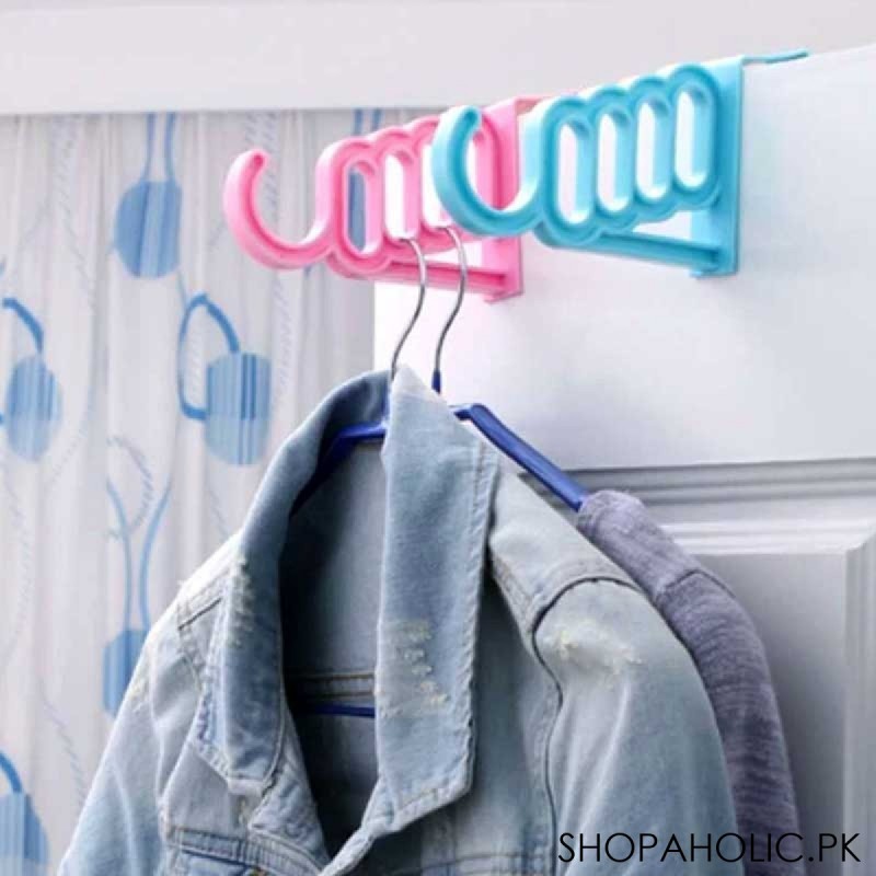 (Pack of 2) Over The Door 4 Hole 1 Hook Multi Clothes Hangers