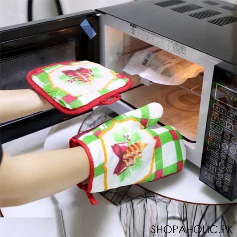 Cotton Oven Glove With Pot Holder