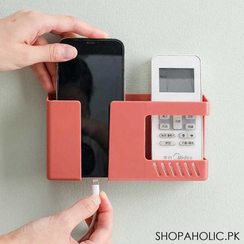 Wall Mounted Double Lattice Remote Control and Mobile Phone Holder