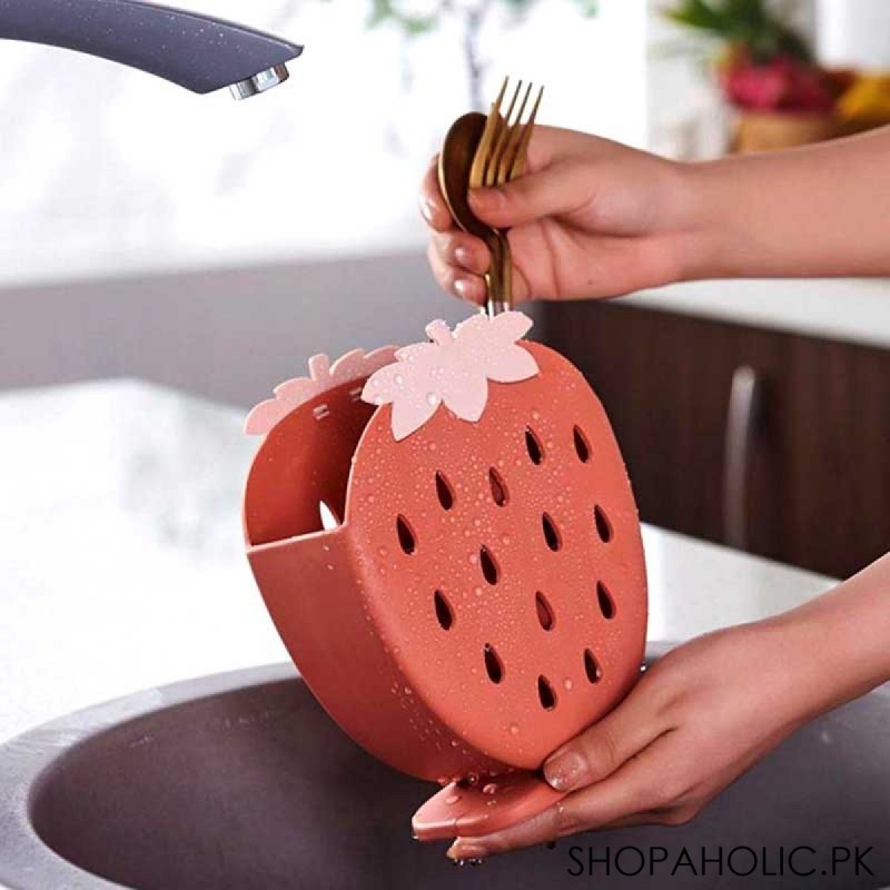 Strawberry Cutlery Drainer Spoon Holder