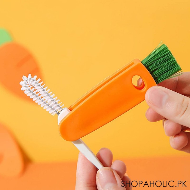 3-In-1 Mini Carrot Foldable Cleaning Brush