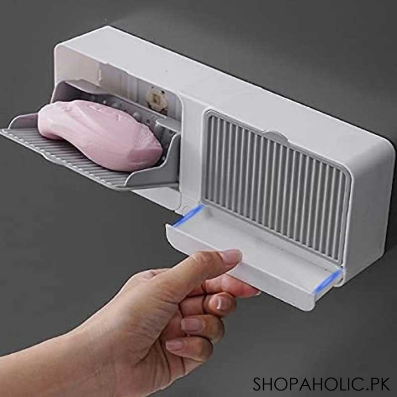 Wall Mounted Soap Box No-Drilling Double Soap Drainer
