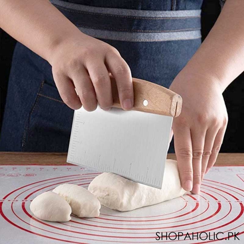 Dough Scraper with Wooden Handle