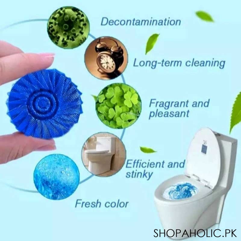 (Pack of 5) Blue Bubble Toilet Freshener and Flush Cleaner