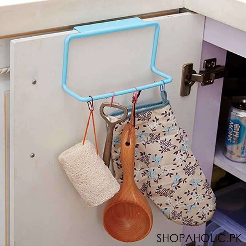 Kitchen Cabinet Door Hanging Towel Rack - Black