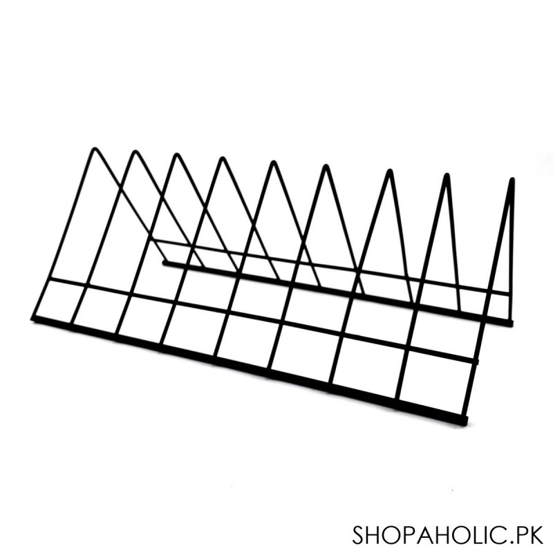 8 Plate Wire Stand (Black)