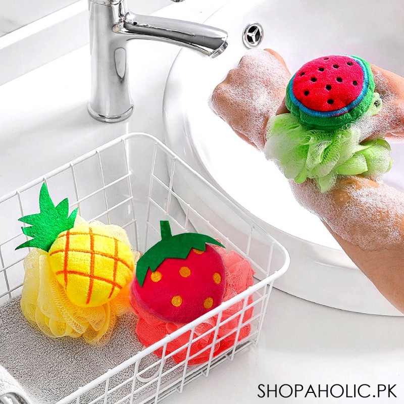 Loofah Bath Sponge with Fruit Design Handle (Heavy Quality)