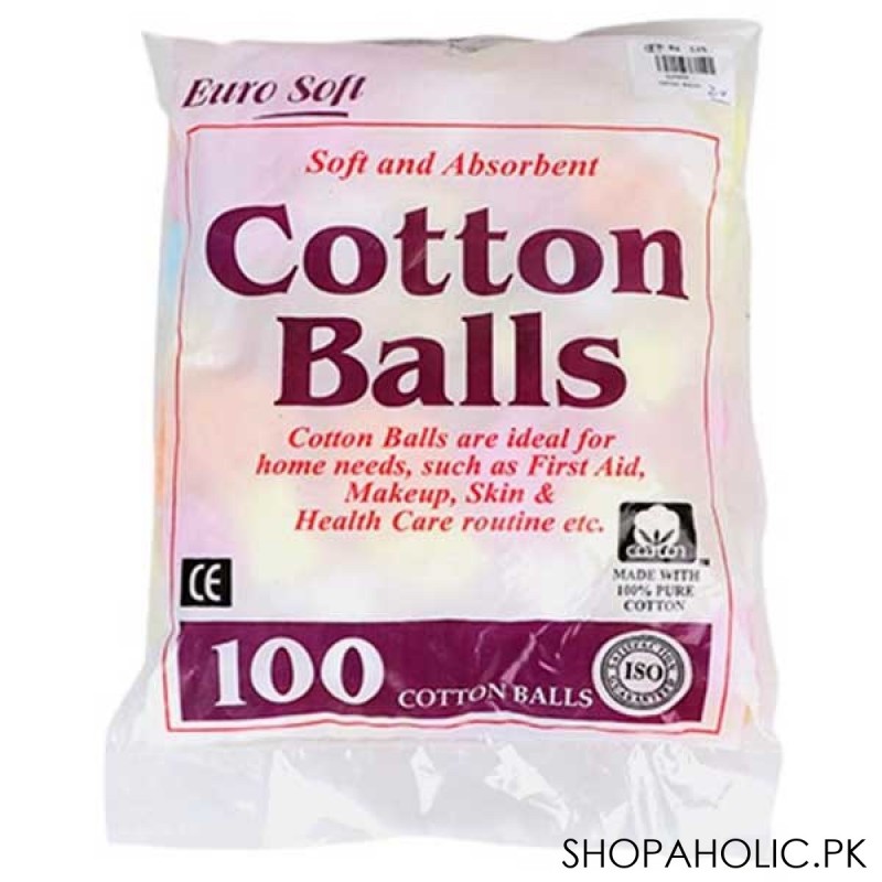 Euro Soft Cotton Balls - 100 Pcs