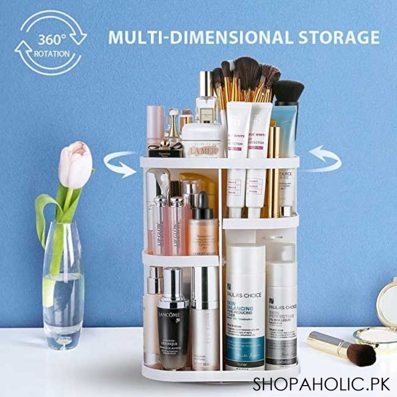 360 Degree Rotating Cosmetic Storage Organizer (White)