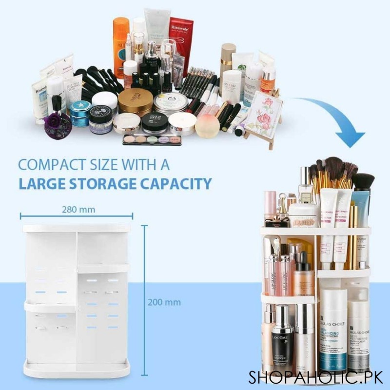 360 Degree Rotating Cosmetic Storage Organizer (White)