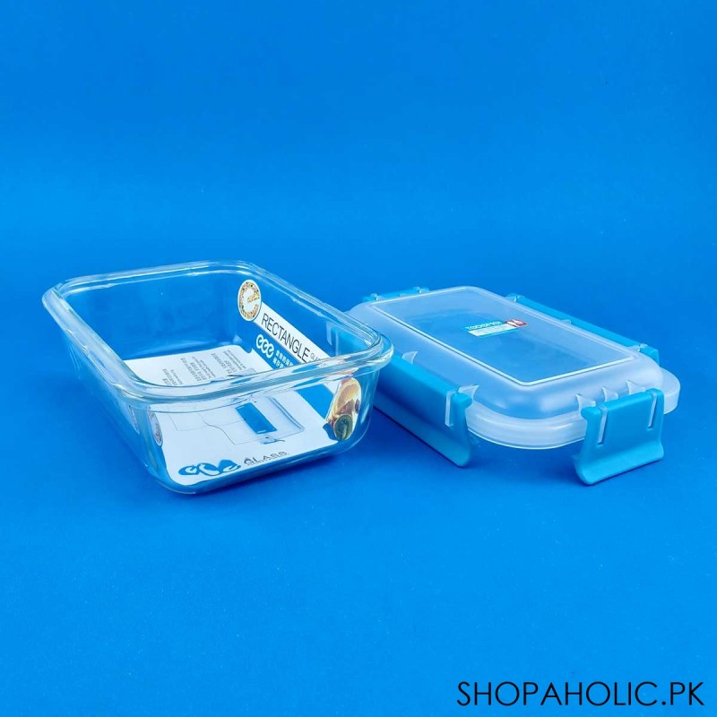 Tedemei Rectangle Glass Food Container 550ml (Model No. 6629)