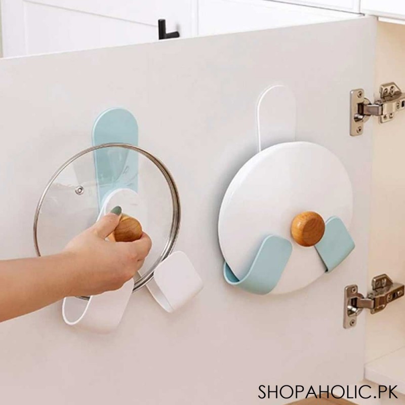 Wall-Mounted Adjustable Folding Pot Cover and Lid Holder