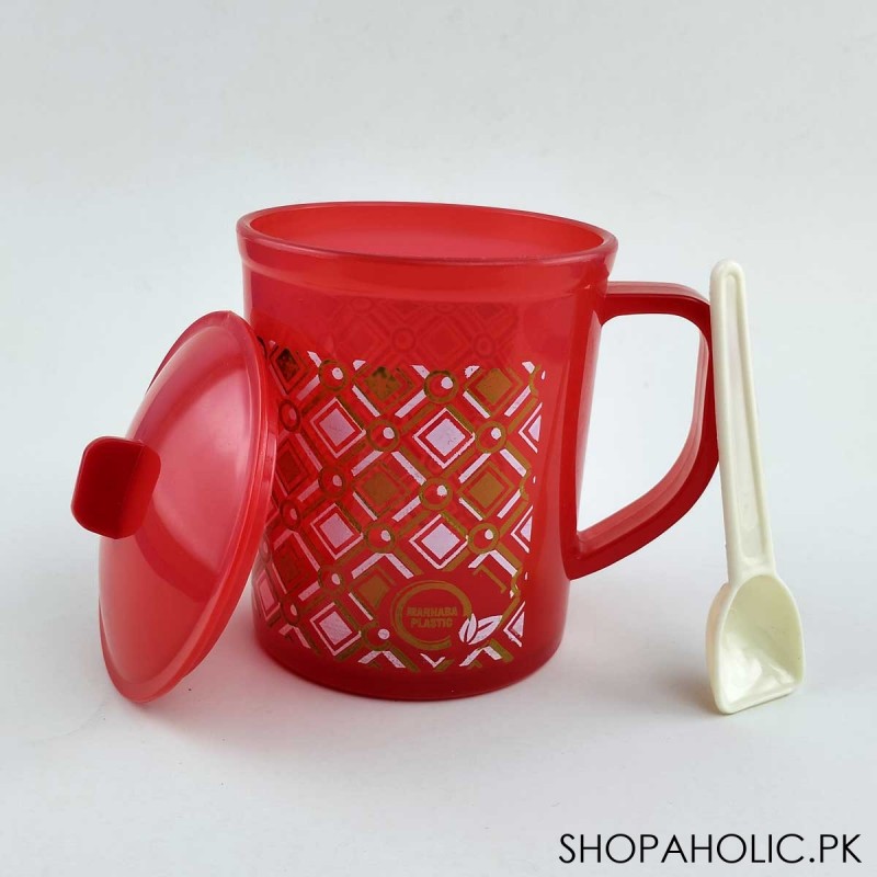 Plastic Drink Mug with Lid Spoon