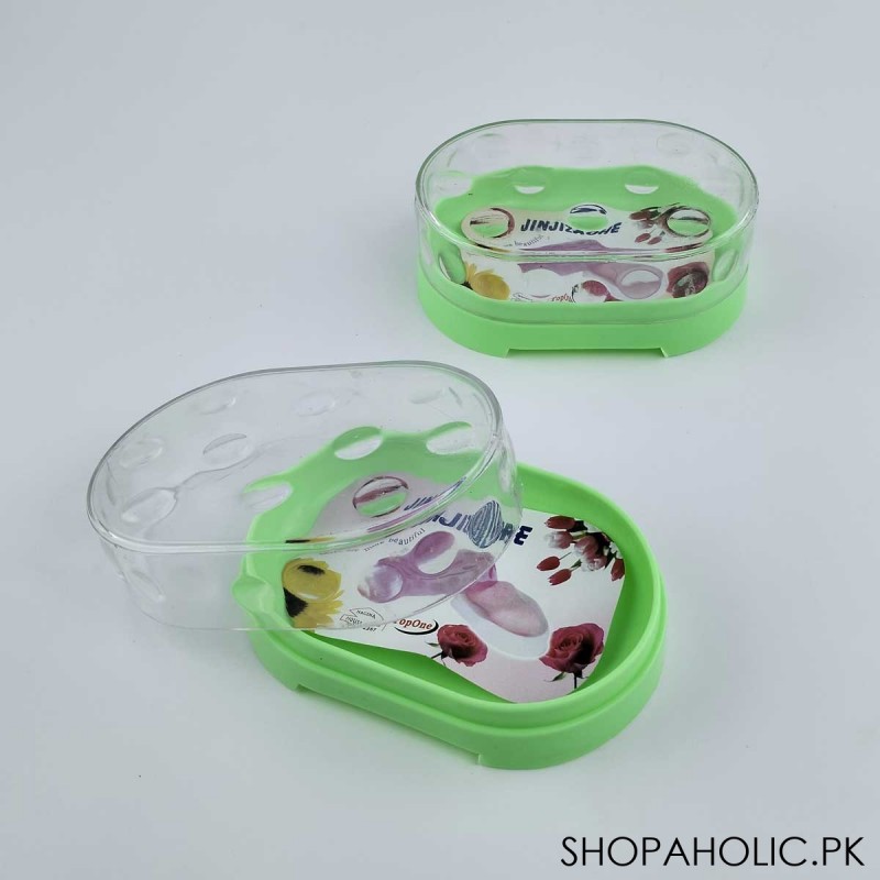(Pack of 2) Soap Case Oval Crystal Clear Color