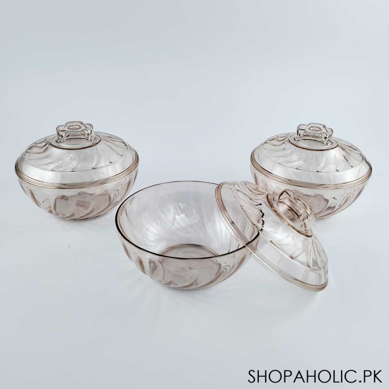 (Pack of 3) Vintage Crystal Bowl with Lid