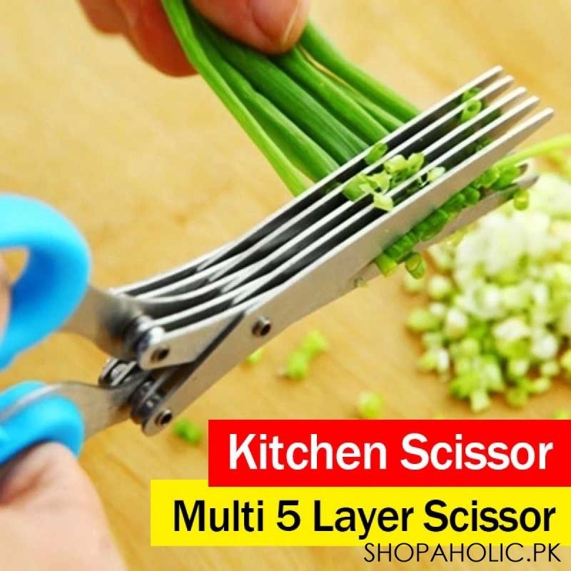 5 Layer Kitchen Scissor with Cleaning Brush (Highest Quality)