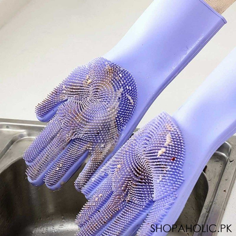 Magic Multifunction Silicone Dishwashing Gloves (Pair)