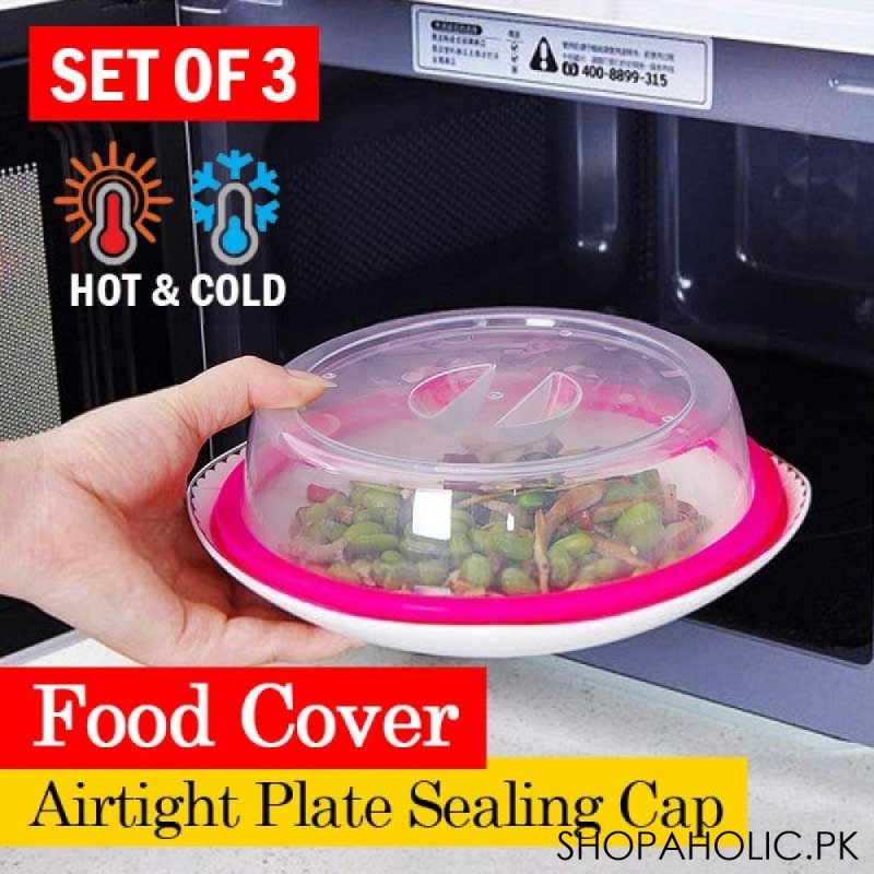 (Pack of 3) FOODCAP Airtight Plate Cover
