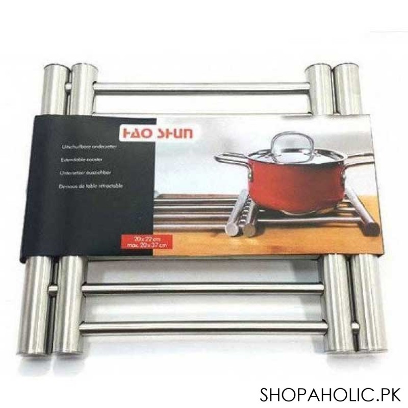 Extendable Stainless Steel Slider Coaster Pot Holder Rack