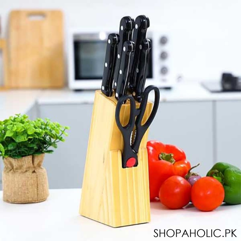 Kitchen Prince Pack of 8 - Knife Set with Wooden Block