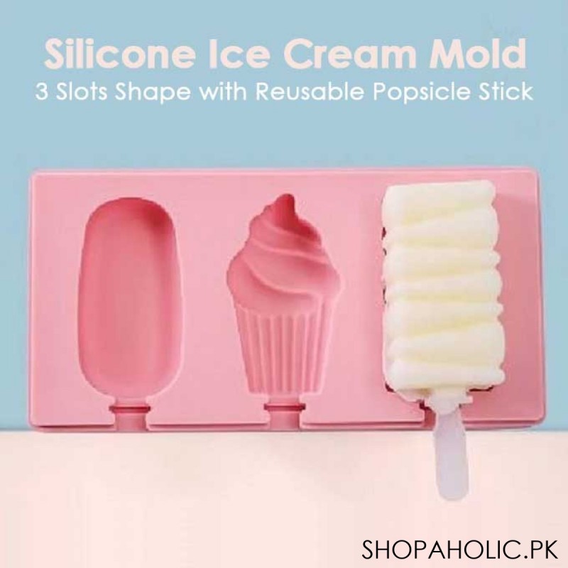 3 Slots Silicone Ice Cream Popsicle Stick Mold