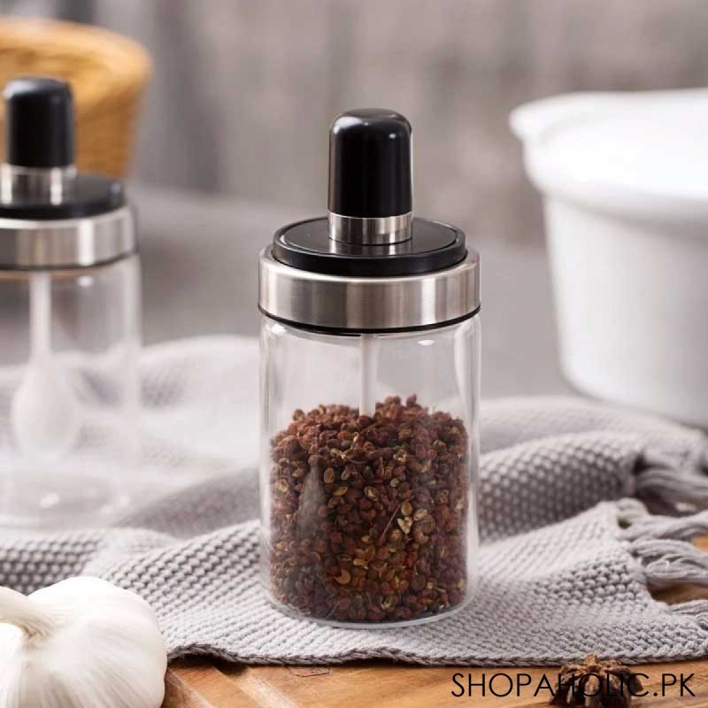Spice Glass Storage Jar with Spoon