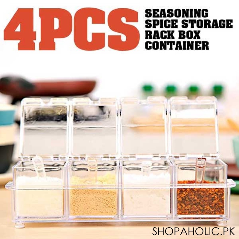 (4 Pieces) Crystal Seasoning Rack Spice Box