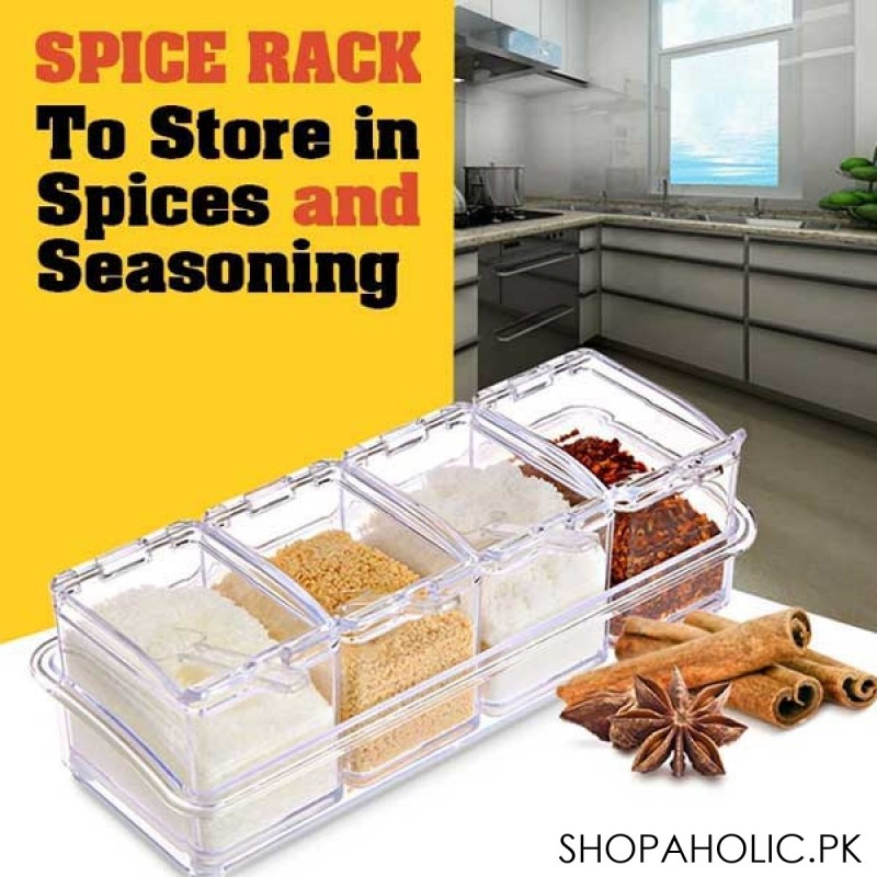 (4 Pieces) Crystal Seasoning Rack Spice Box