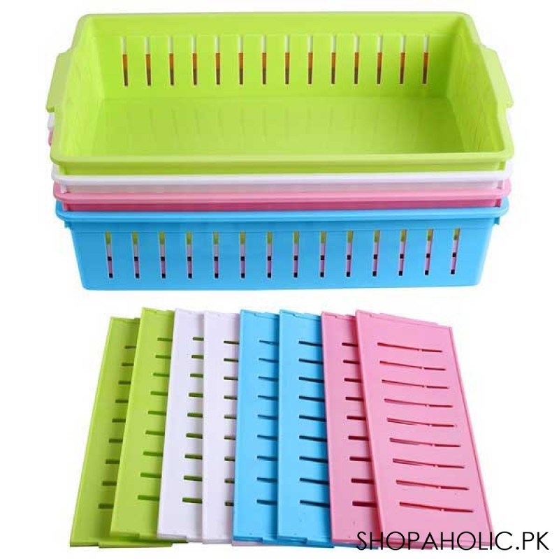 Plastic Storage Baskets Stackable Organizer with Partitions (Size 29 x 14 x 10 CM) 1 Piece