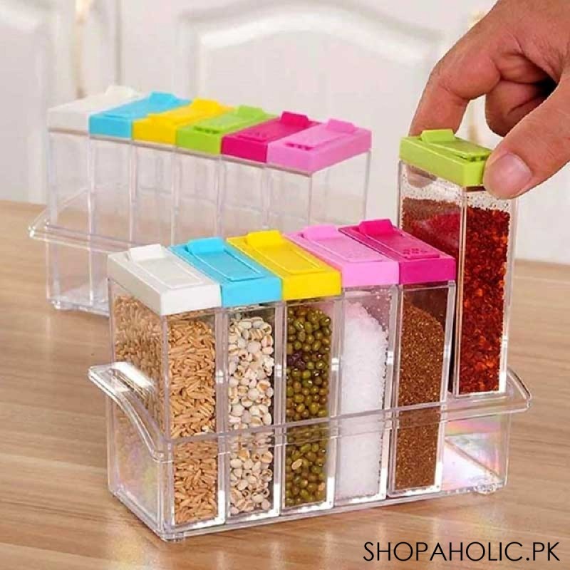 (Set of 6) Transparent Seasoning Spice Jar Set